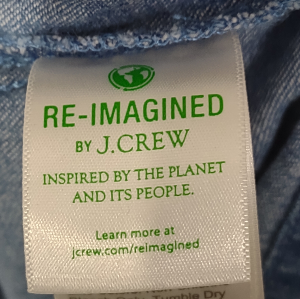 J Crew Denim Dress Size Medium Blue Jeans Long Sleeve 100% Cotton Lightweight - Picture 9 of 10